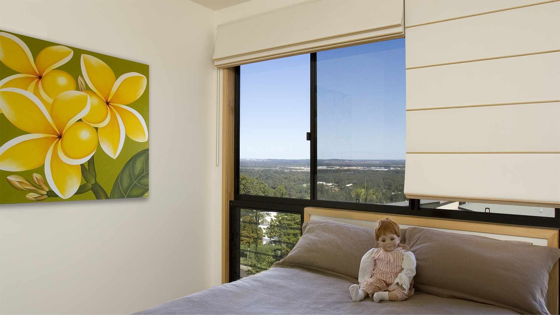 Roman Blinds In Bedroom — Bairnsdale, VIC — Country Curtains