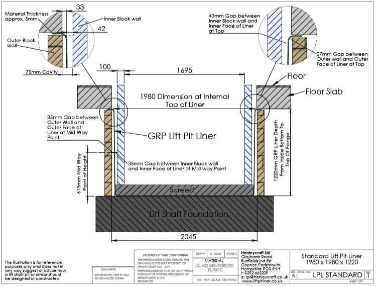 GRP Lift Pit Liner CAD Drawing