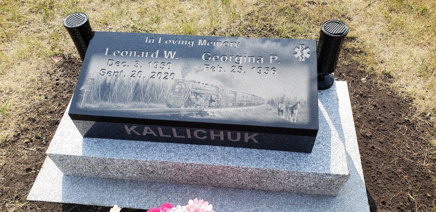 Headstone in a cemetery with the name 