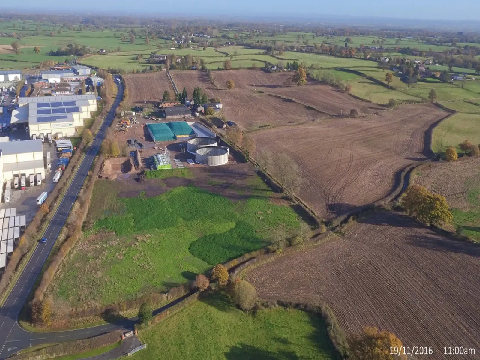 Aerial View of Biogas plant at Whitchurch