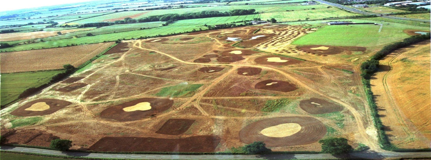 Aerial view of the golf course under construction