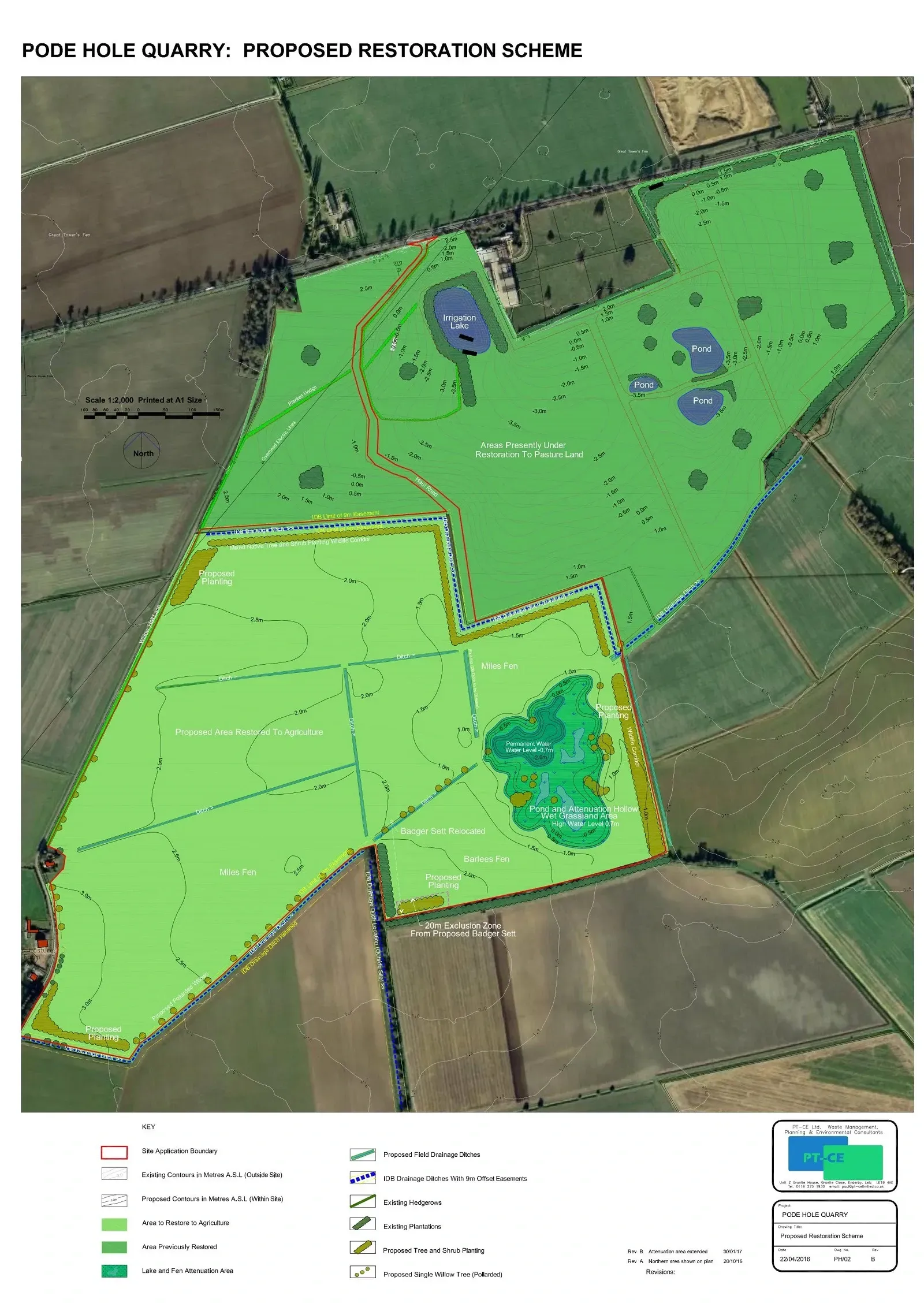 Plan with site in green