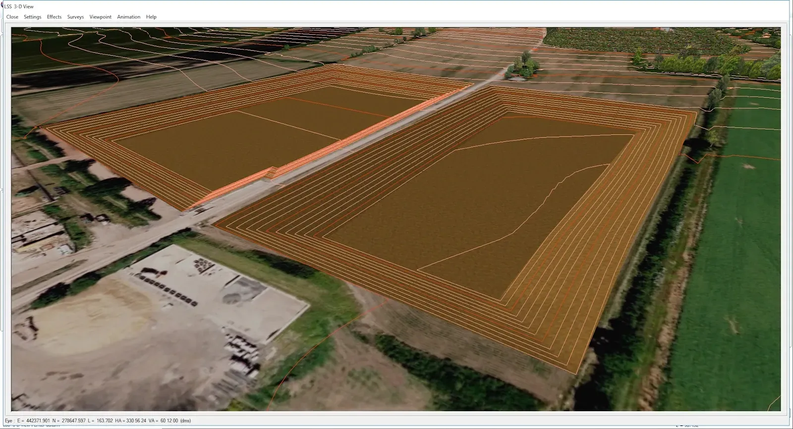 Excavation with contours