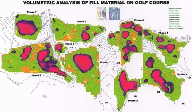 Map with volumes and contours highlighted