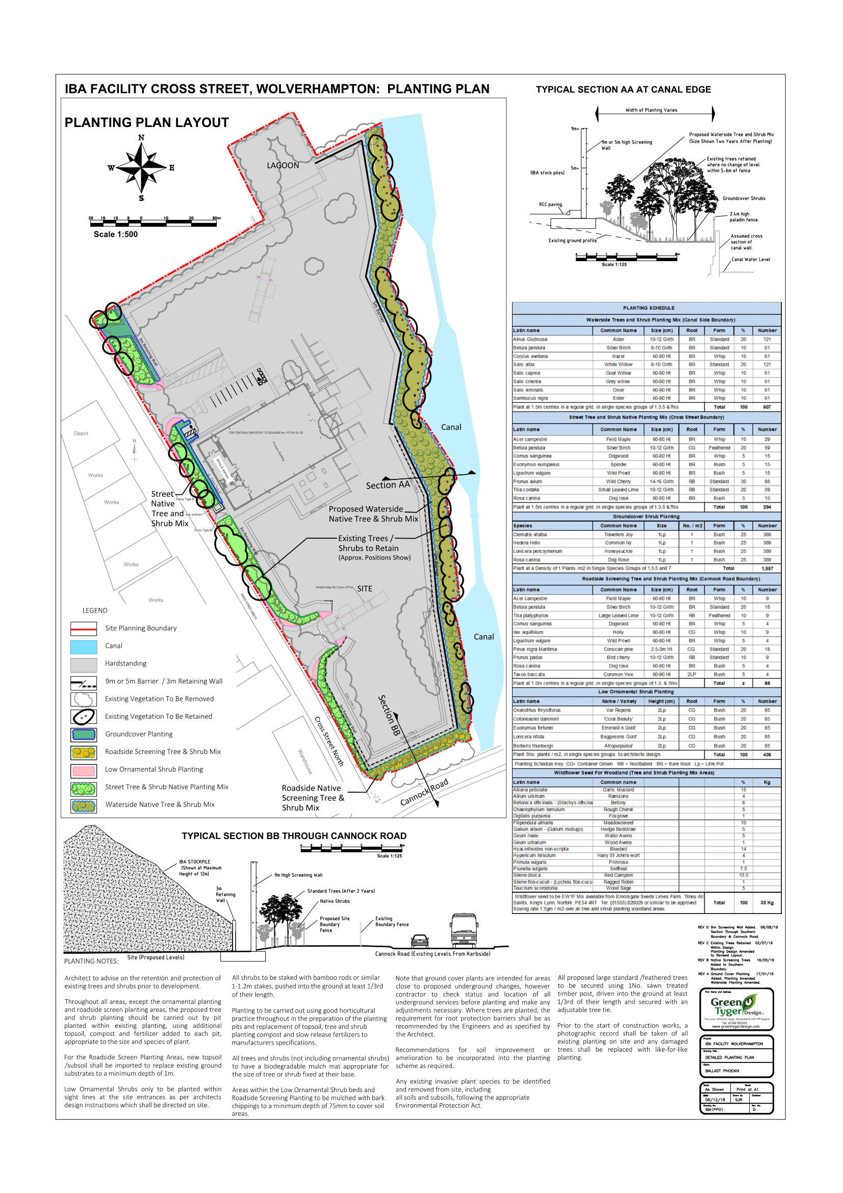 Landscape planting plan of minerals recycling plant