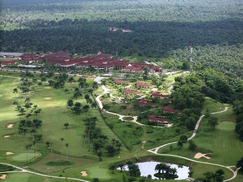 Aerial view of ibom hotel and golf course nigeria