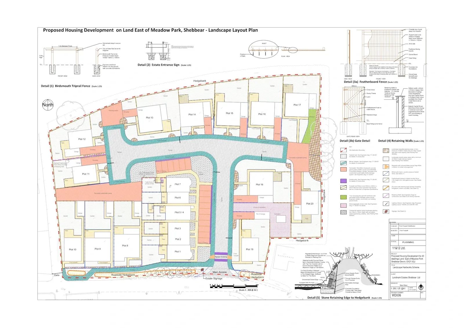 Landscape hardworks plan for housing estate