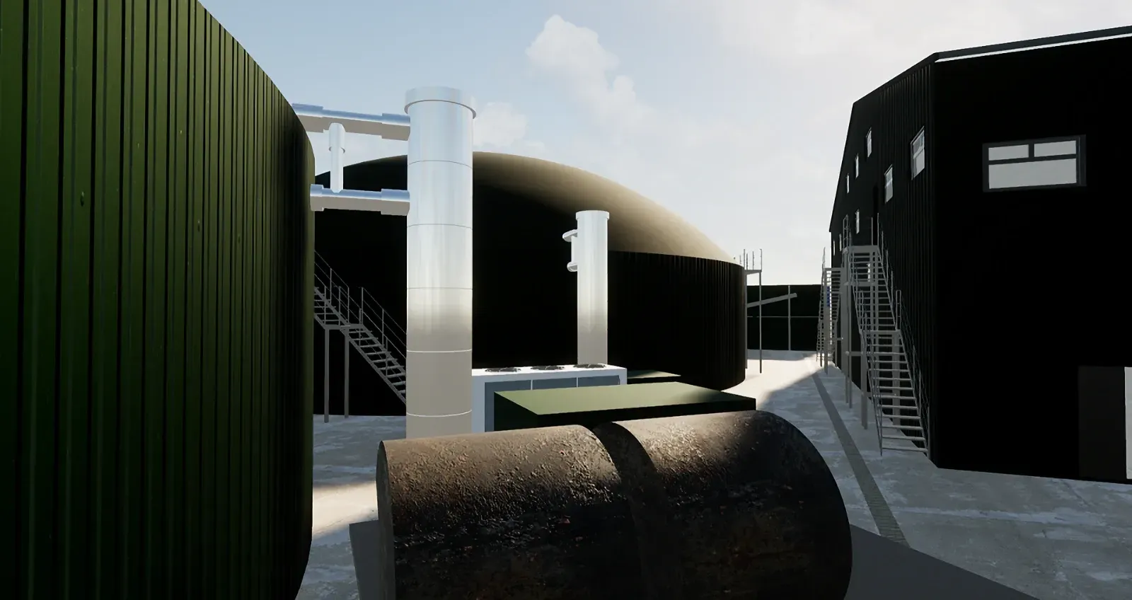 model of green domes with chrome towers