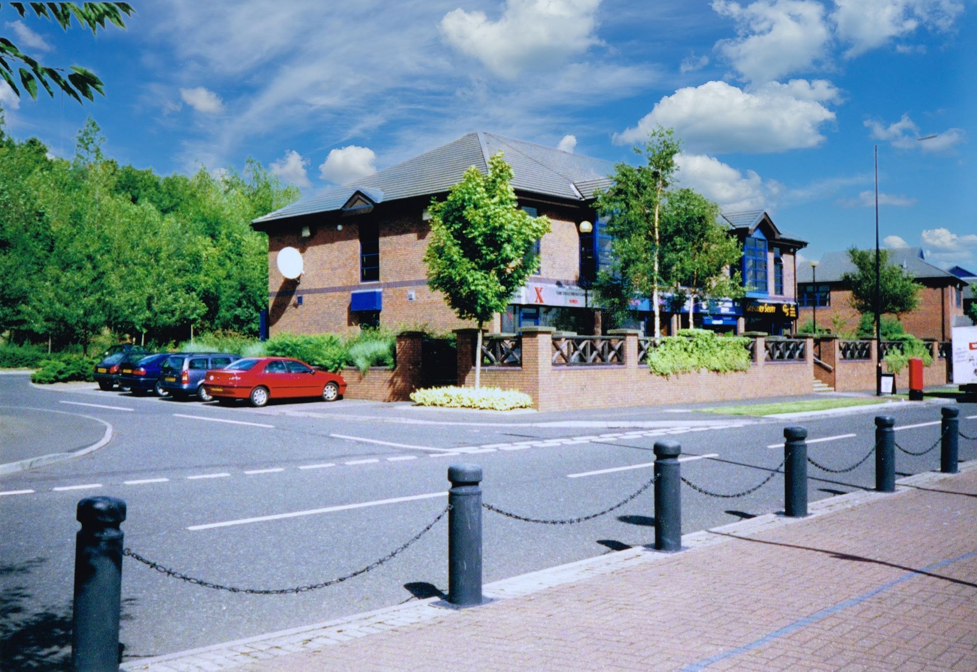 Landscape design of trellis wall at shops and cafe