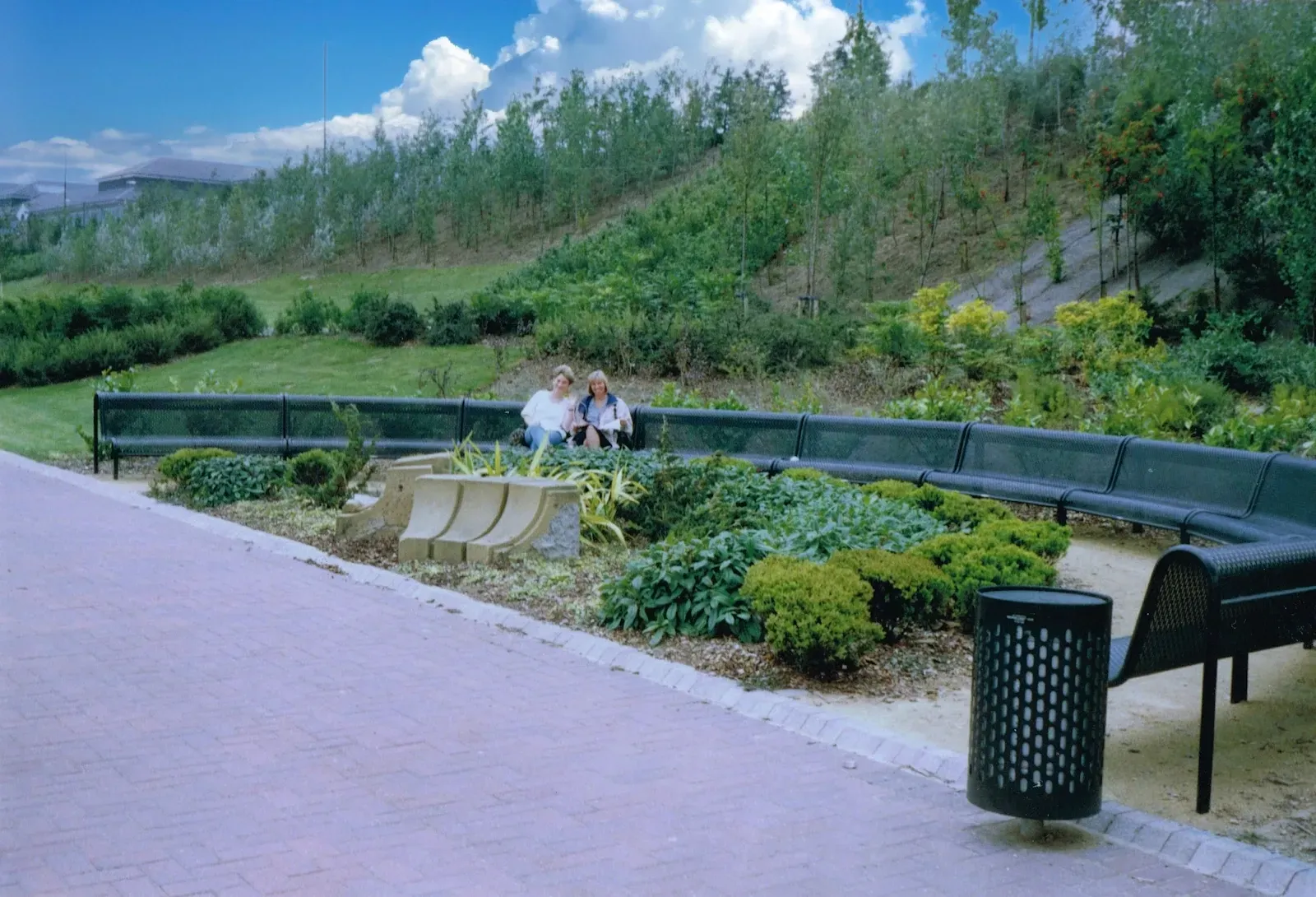 landscape seating design at the riverside