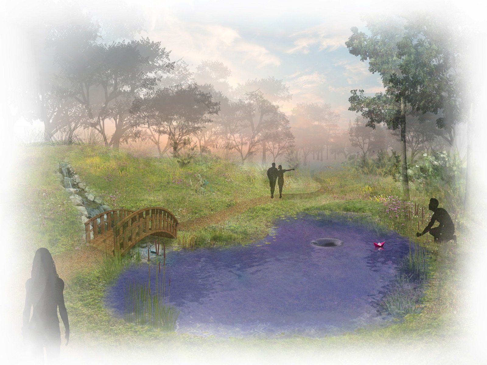 concept sketch of pond