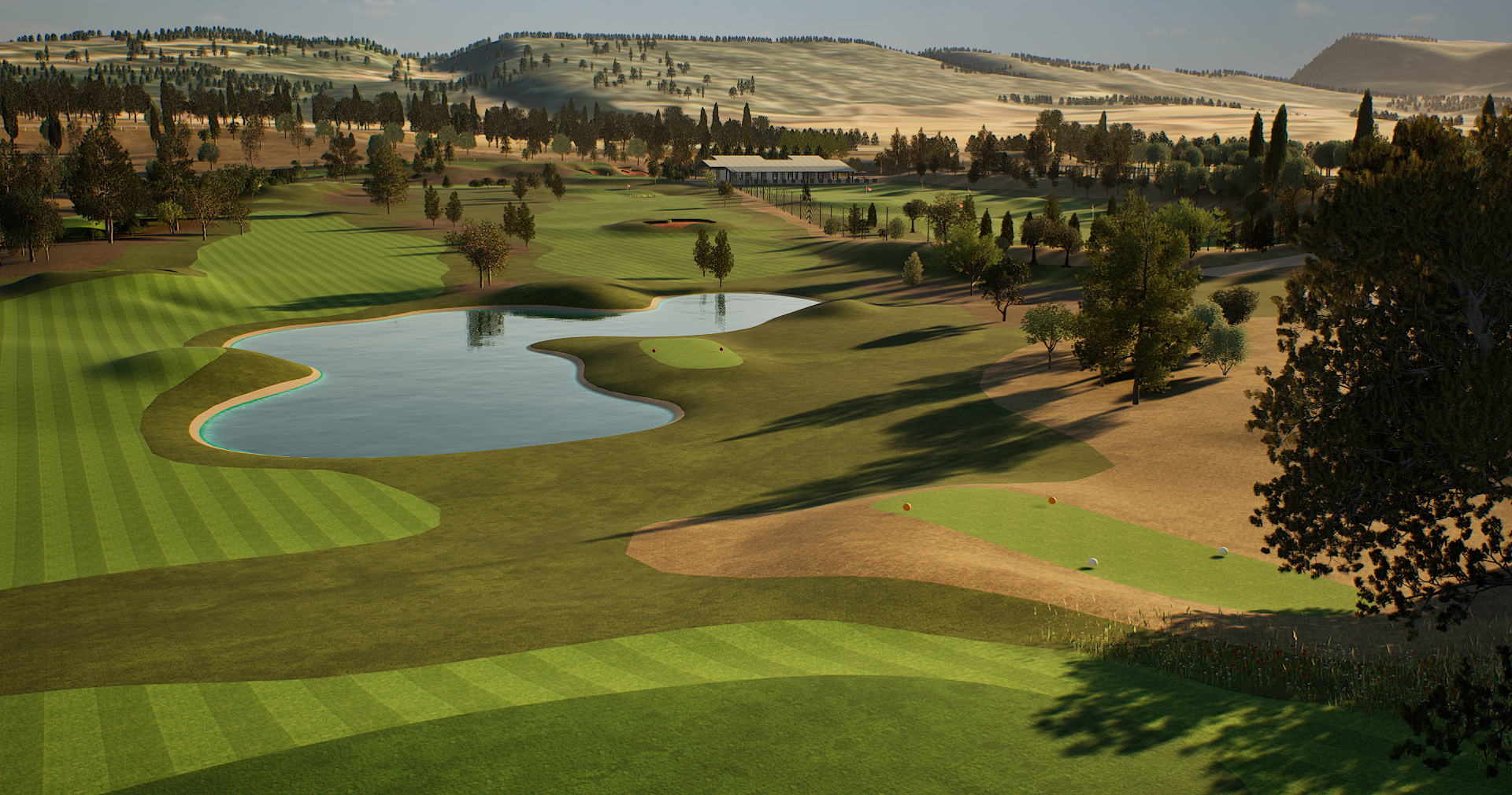 Model View of 9th Hole with Lake and Mountains