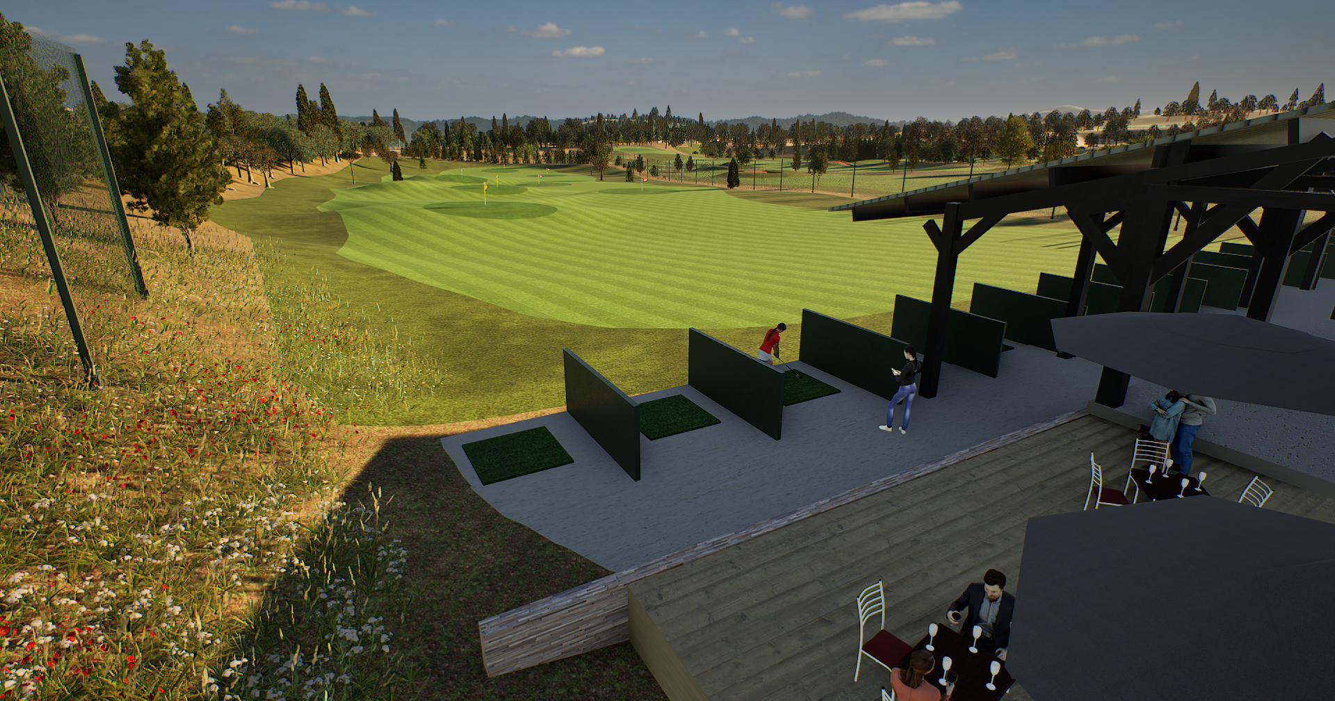 View of the golf driving range