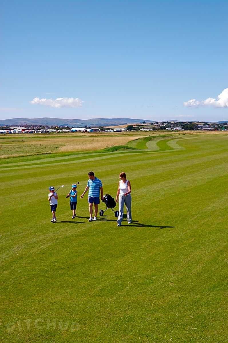 Family enjoying the golf course