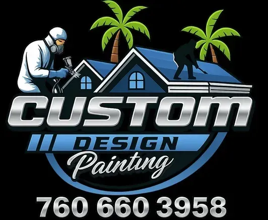 Palm tree silhouette on an island, inside a circular frame with water at the bottom.