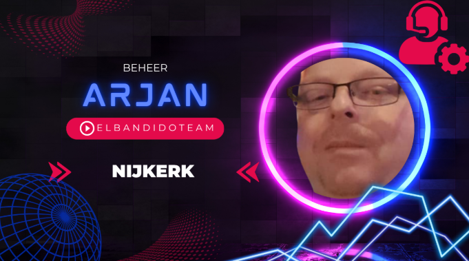 Grafische vormgeving met een foto van een man genaamd Arjan, de titel