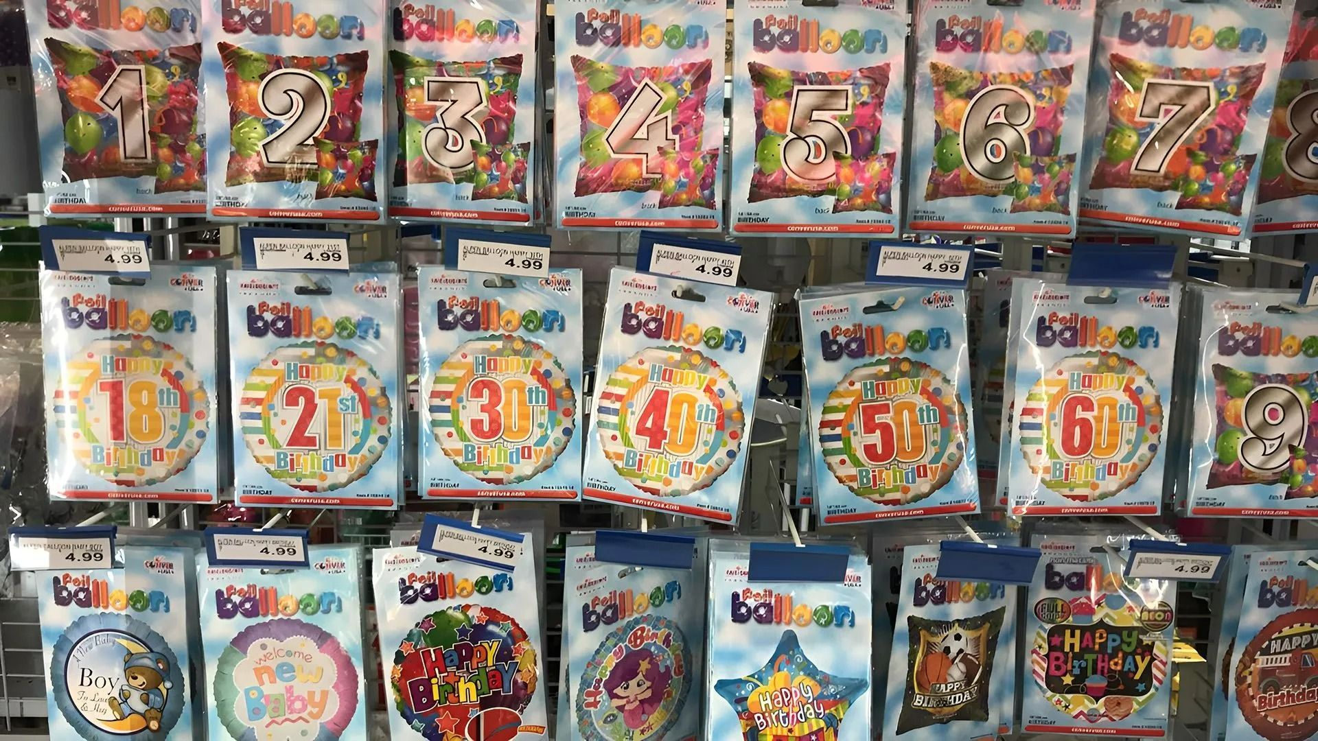 Bags of Number-shaped Balloons for Birthdays — Pigglys Supermarket, Takeaway & Bottle Shop in The Gap, NT