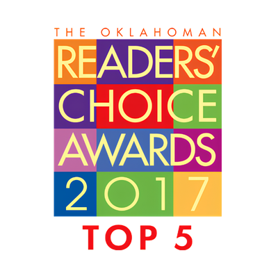 The Oklahoman Readers' Choice Awards 2017 Top 5 logo in orange, purple, green, blue, and yellow.