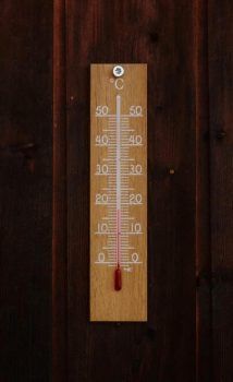 A Wooden Thermometer is Hanging on a Wooden Wall — Chill-Rite Refrigeration and Air Conditioning in Dubbo, NSW