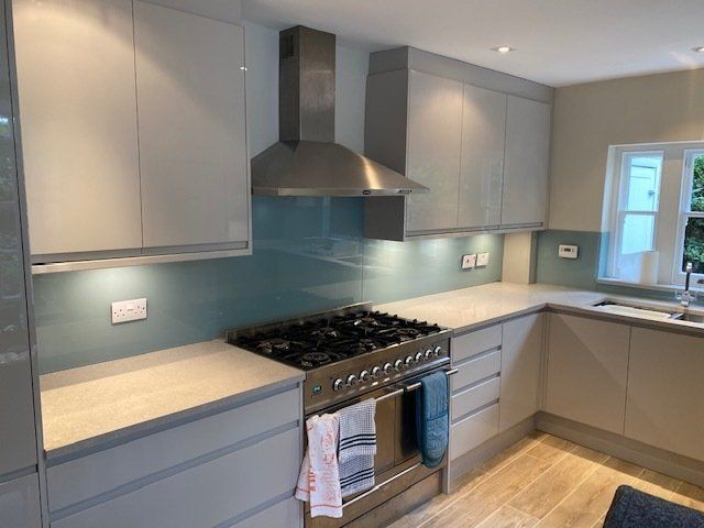 Glass backdrop in bar