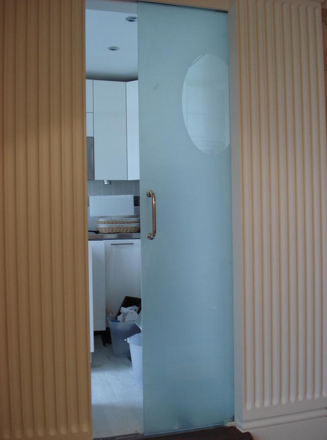 frosted glass sliding door