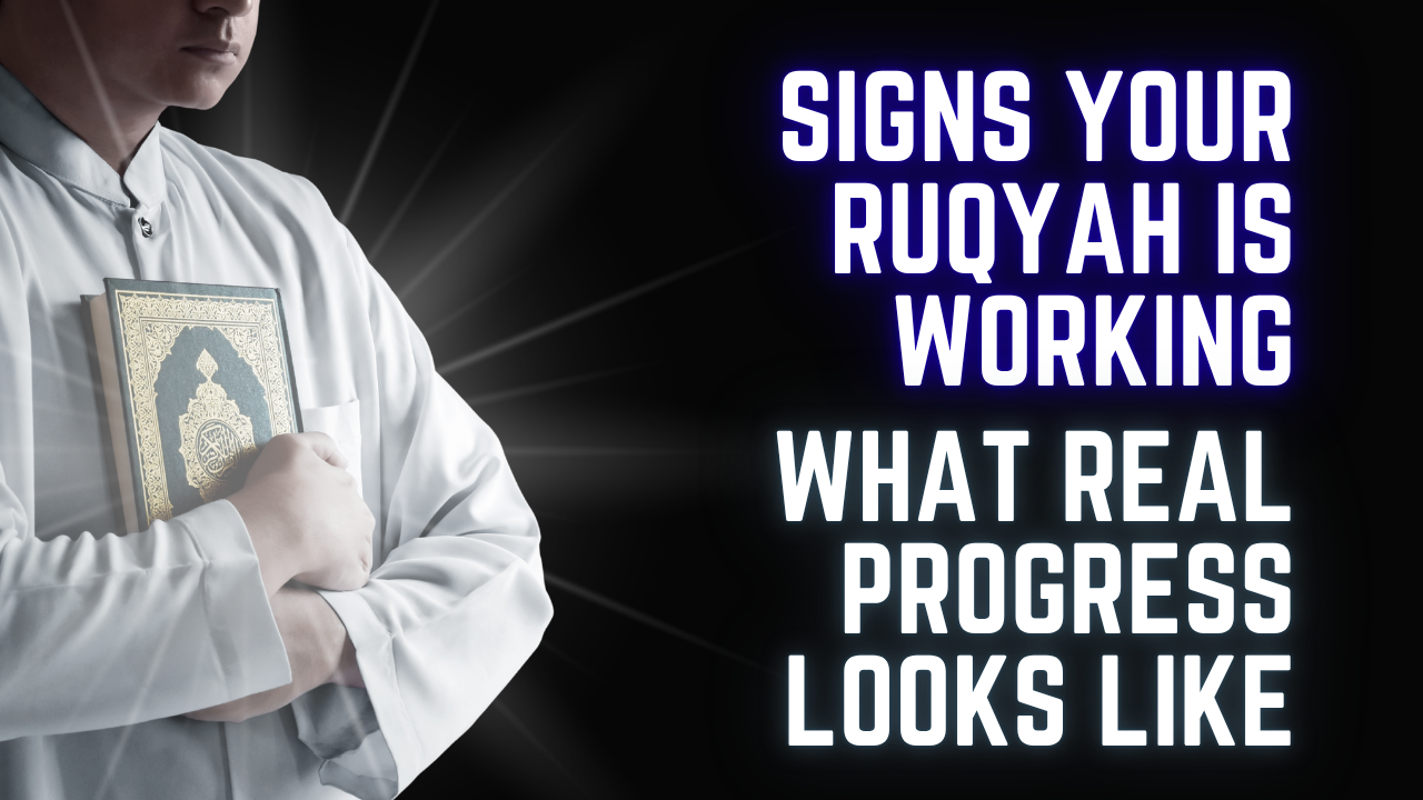 Man reflecting peacefully while reading Qur’an, symbolizing Ruqyah healing progress and recovery