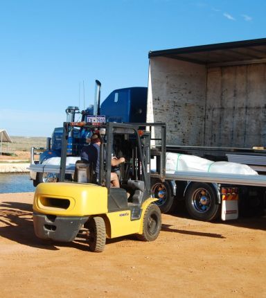 A truck performing haulage services in Perth
