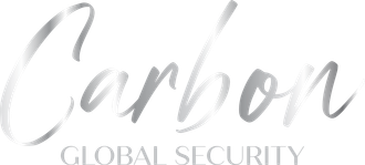 Carbon Global Security logo in silver script.