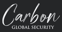 Carbon Global Security logo in silver text on a black background.