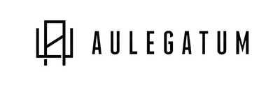 A black and white logo for aulegatum on a white background.