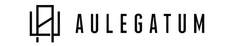 A black and white logo for aulegatum on a white background