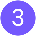 White number 3 inside a purple circle.
