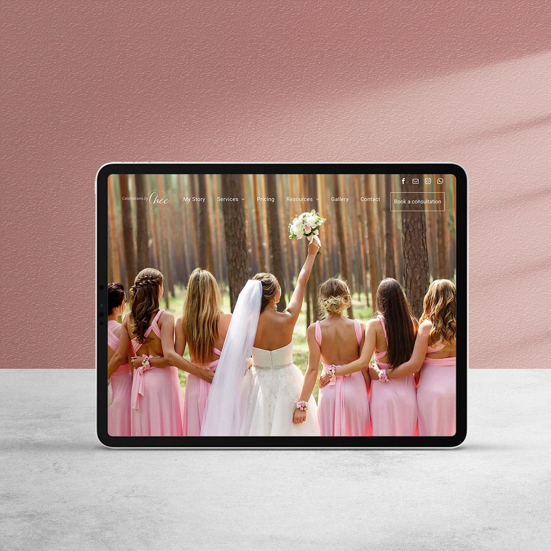 Celebrations by Chee website on ipad designed by Adam Woodleigh Design