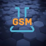 The word gsm that is on a blue background