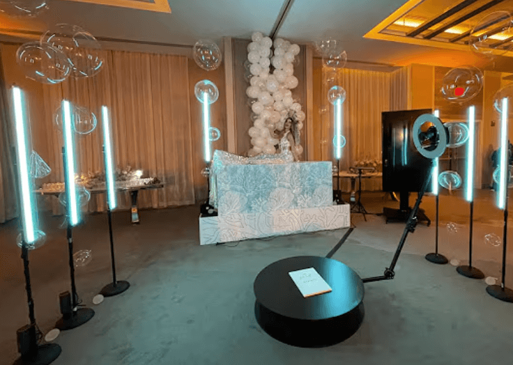 360 Video booth rental with professional lighting.