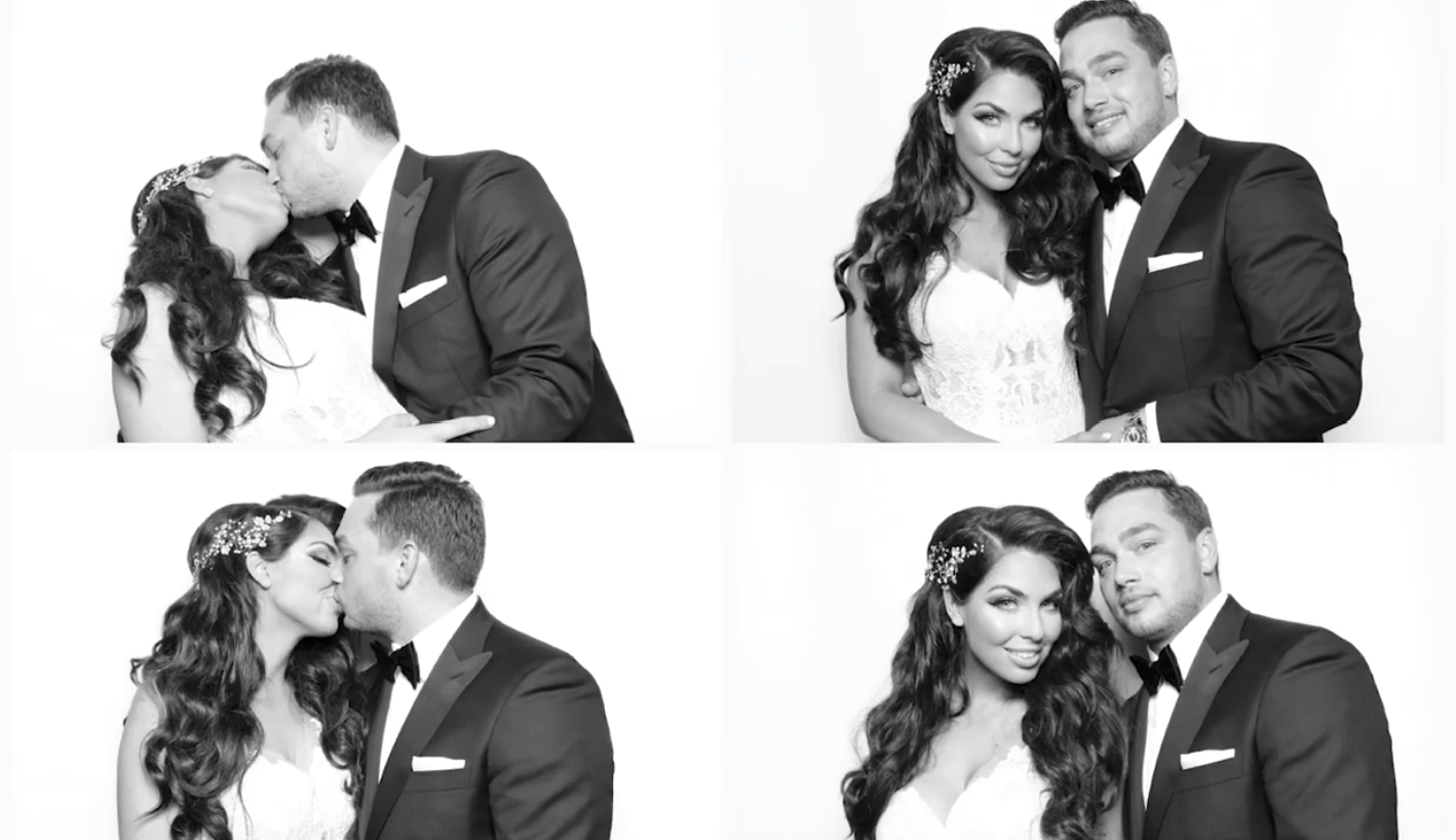 Glam photo booth rental for a wedding