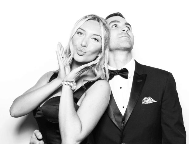 Photo booth rental for a wedding, using the Glam Photo Booth rental