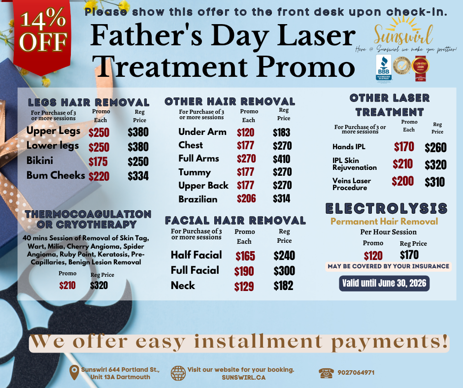 Pink Mother’s Day promotional poster for treatment services, with discounts, prices, and financing offer.