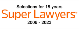 Selections for 18 years Super Lawyers 2006 - 2023