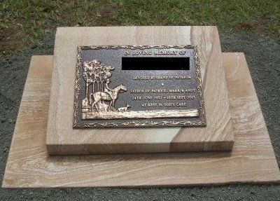 evans rocla headstone with sculptured bronze plaque
