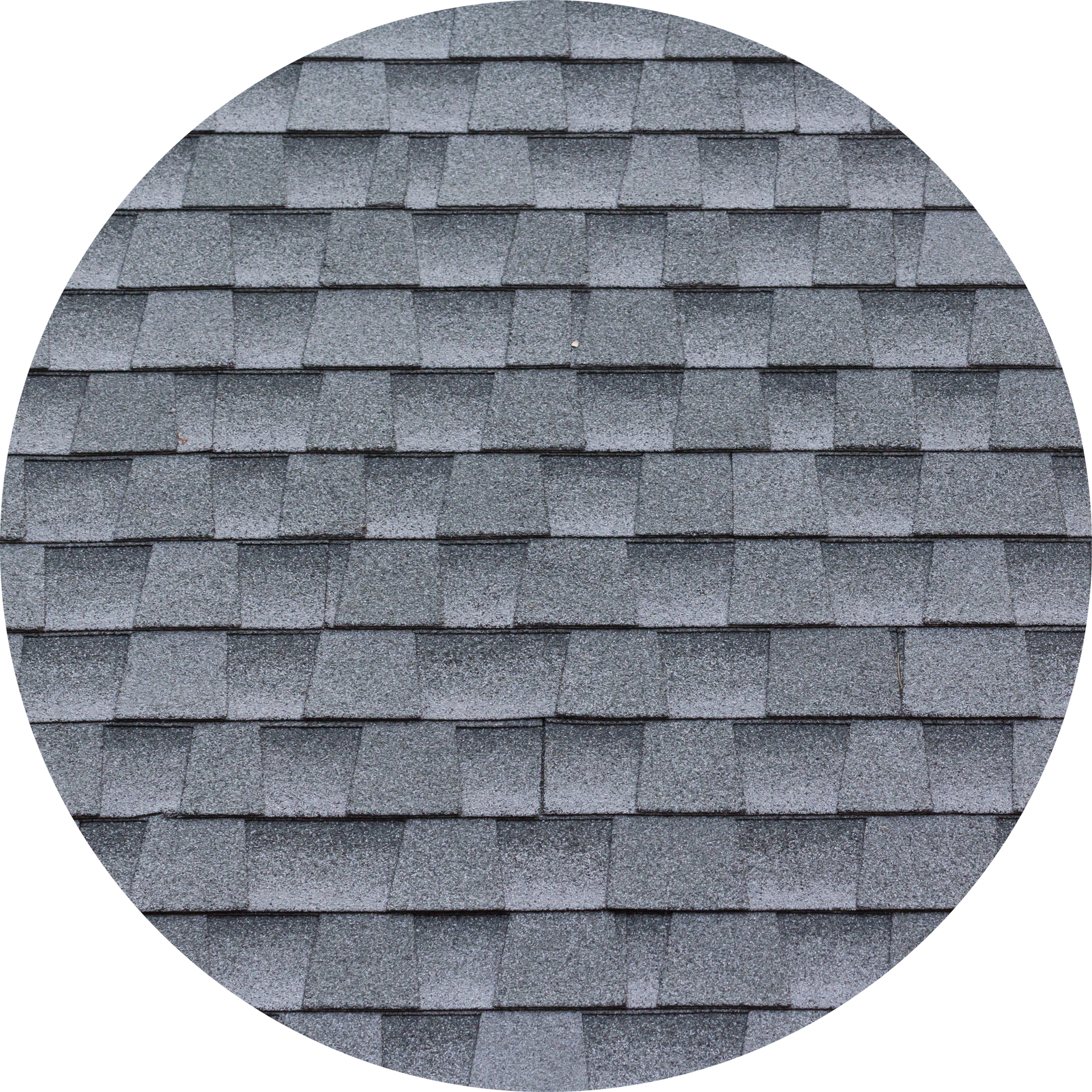 A close up of a roof with shingles in a circle.