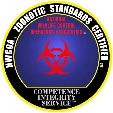Zoonotic Standards, NWCOA, biohazard symbol, National Wildlife Control Operators Association, Competence Integrity Service.