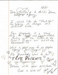 Handwritten Testimonial Letter — A Child's Dream