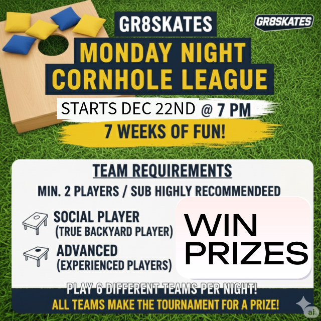 A poster for the ny largest cornhole league
