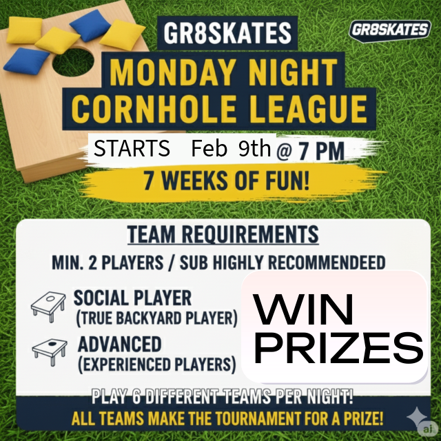 A poster for the ny largest cornhole league.
