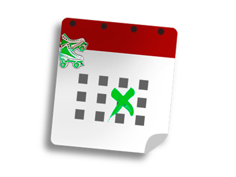 A calendar with a green cross on it