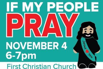 graphic that reads If my people pray with a drawing of Jesus