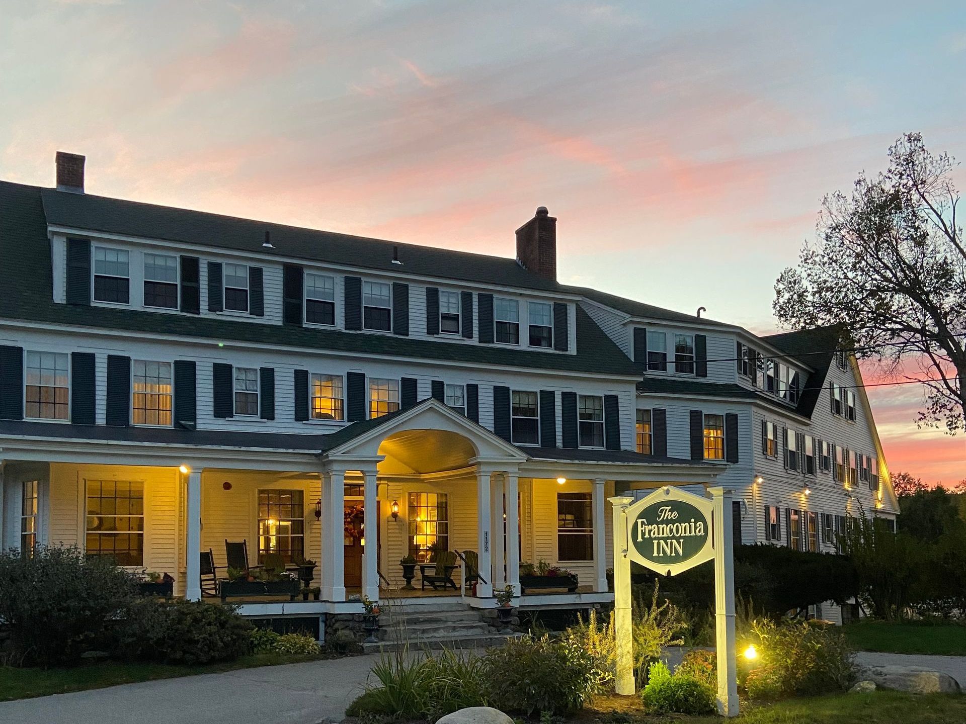 Franconia Inn, a historic White Mountain resort with on-site dining and scenic views.