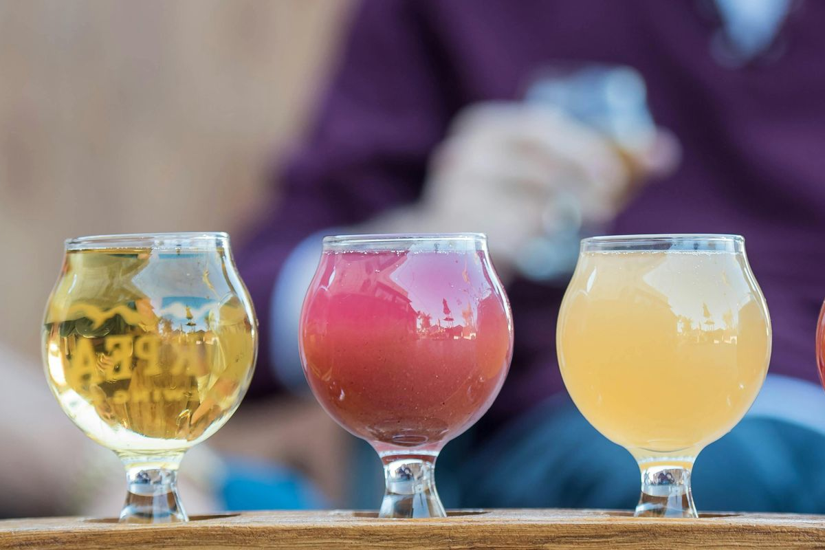 Local craft beer flight.