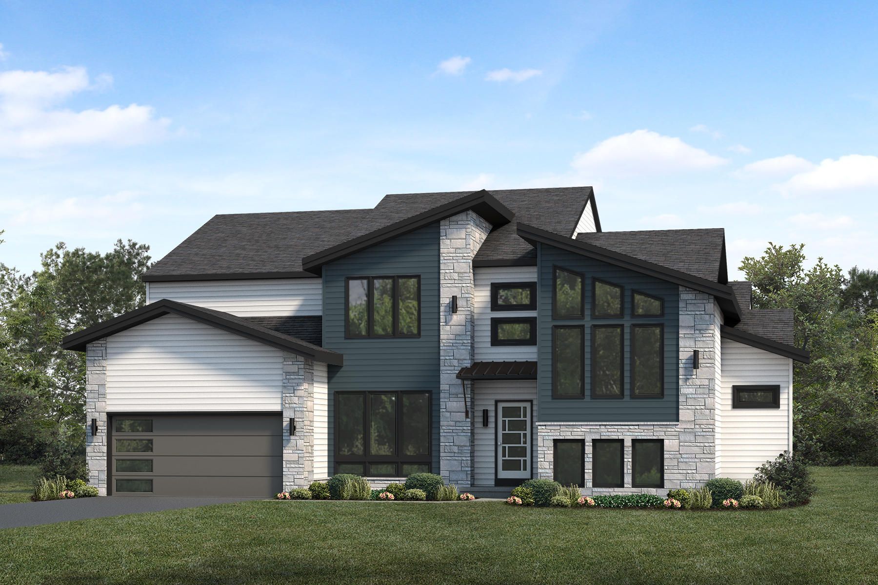 The Stonecroft Home Plan Design with a Contemporary Exterior